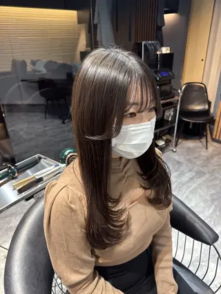 ミディアム 韓国艶髪/透明感 カラー/ひなののヘアスタイル