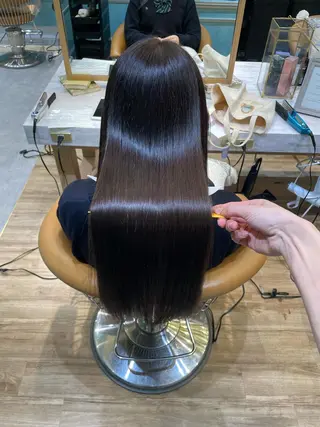 ロング 縮毛矯正 髪質改善 韓国風レイヤー 吉田のヘアスタイル