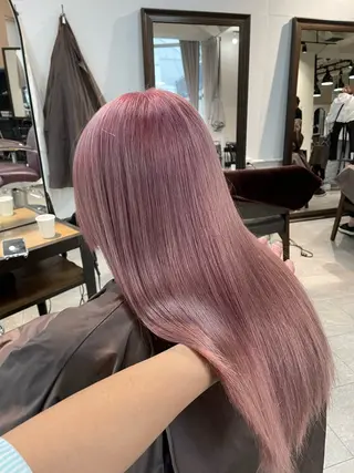 セミロング カラー パーマ ヘアアレンジ ブリーチカラー🤍 颯馬🐈‍⬛のヘアスタイル
