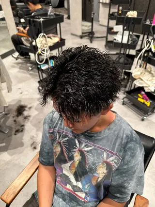 ショート パーマ ヘアアレンジ メンズ メンズヘア静岡 ✂︎Ryuheiのヘアスタイル