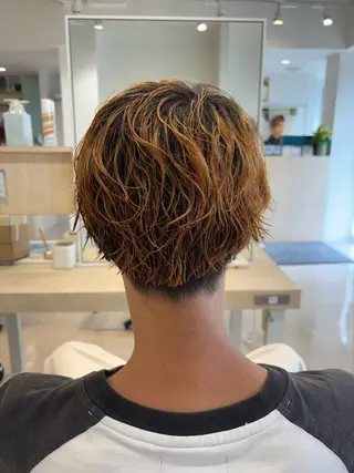 パーマ メンズ ニュアンスパーマ/ フェザー/マッシュのヘアスタイル