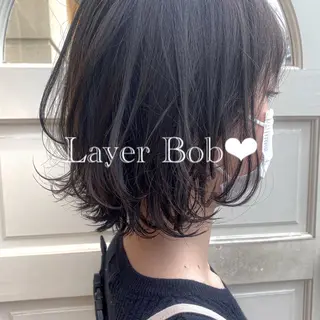 ミディアム カラー 韓国ヘア♡おくれ毛♡ ボブ♡sayakaのヘアスタイル