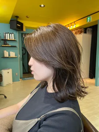 ミディアム カラー 末石 智のヘアスタイル