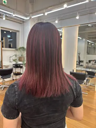 ミディアム カラー ハードパーマ Rico💜のヘアスタイル