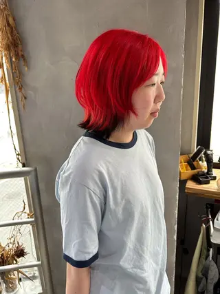 ショート カラー ウルフ レイヤー パーマ🪐MANAのヘアスタイル
