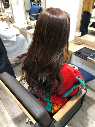 ロング カラー ヘアアレンジ 顔周りカット・相談 レイヤーも◎しずくのヘアスタイル