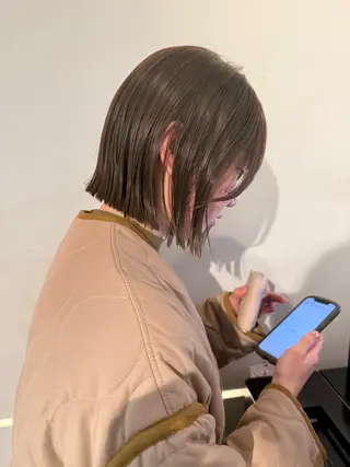 ショート カラー ボブ/パーマ 古家 佑真のヘアスタイル