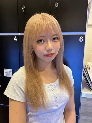 ロング カラー 有働由良／ハイトーン ／韓国メンズヘアのヘアスタイル