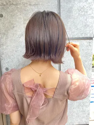 ショート カラー 癖毛救済✂️ボブ /髪質改善ストレートのヘアスタイル