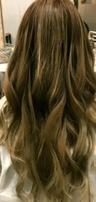 セミロング カラー チビ編み込みエクステ シールEXどぅ〜すのヘアスタイル