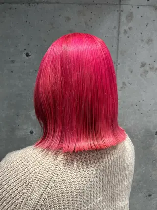 ミディアム カラー ボブ×艶カラー 特化・リクト💥のヘアスタイル