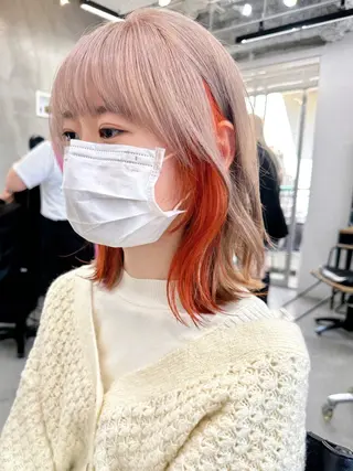 ミディアム カラー ブリーチダブルカラー 【koide】のヘアスタイル