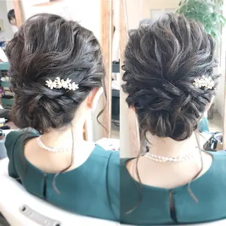 セミロング ヘアアレンジ 早朝✨ヘアセット 着付け/清水玲歌のヘアスタイル