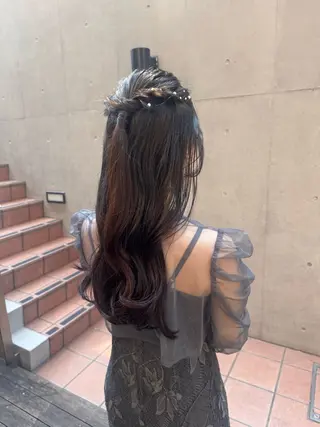 セミロング ヘアアレンジ 🎗️【ヘアセット 美眉】吉川玲🎗️のヘアスタイル