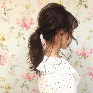 セミロング ヘアアレンジ 菊池 栄里奈のヘアスタイル
