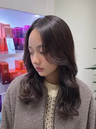 セミロング パーマ 🤎オリーブカラー× パーマ特化💫森口のヘアスタイル