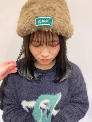 ミディアム カラー 似合わせレイヤー、 透けカラー/杉本花のヘアスタイル
