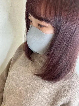 セミロング カラー ムトウセイマ/ 縮毛矯正/ブリーチのヘアスタイル