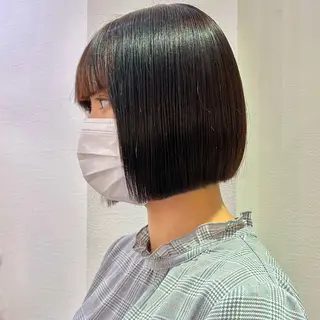 ミディアム カラー 髪質改善【縮毛矯正】 北千住 田邉 澪のヘアスタイル
