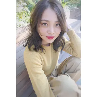 ミディアム パーマ 逗子葉山 ナオイカイラのヘアスタイル