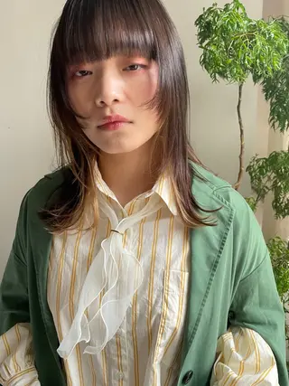 ミディアム 石川 理恵のヘアスタイル