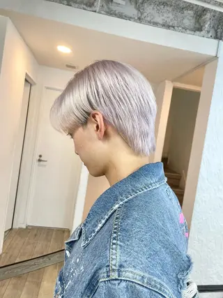 ショート カラー メンズ ハイトーン×レイヤー ／遠藤将太のヘアスタイル