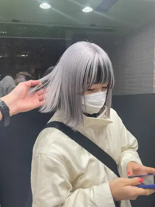 ミディアム カラー 名古屋ハイトーン/ 🐶ブリーチ専門店のヘアスタイル