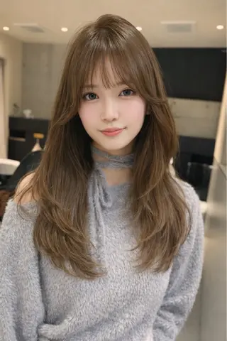 ロング カラー 博多ベージュ 🐻松井傑のヘアスタイル