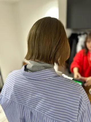 ミディアム カラー パーマ ヘアアレンジ メンズ キッズ レイヤーカット 🌿透け感カラーのヘアスタイル