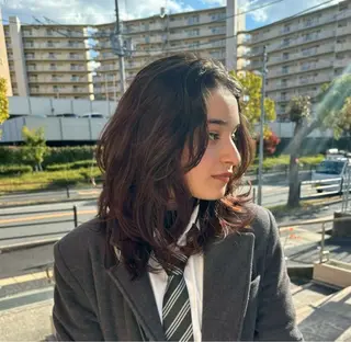 ミディアム パーマ HINA /パーマ/ YOKE / 桃山台のヘアスタイル