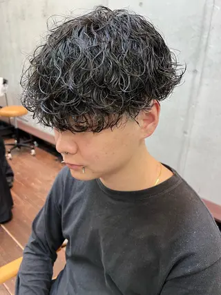 ミディアム パーマ メンズ メンズ特化美容師 /たけしのヘアスタイル