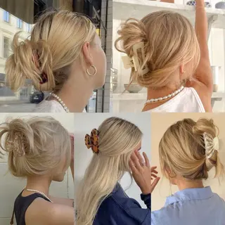 ロング カラー 艶ハイトーン‪‪🔆 ️️️安座間 希のヘアスタイル