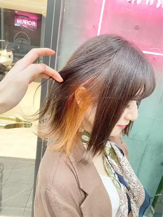 ミディアム カラー ヘアアレンジ メンズパーマ名人 TAKUMAのヘアスタイル
