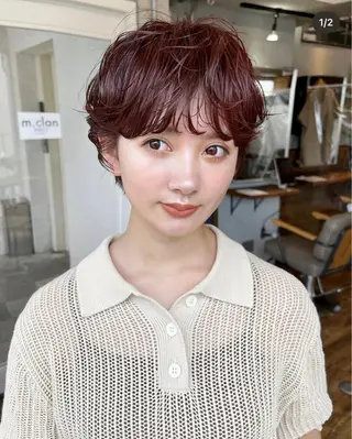 ショート カラー パーマ ショート/ボブ 矢野湧也のヘアスタイル