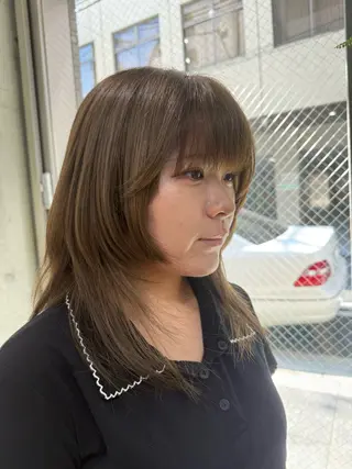 セミロング カラー 縮毛矯正/ /関内/あべももこのヘアスタイル