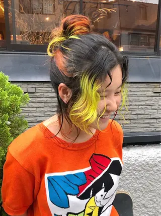 ミディアム カラー ブリーチ😼 ボブ✍️レイヤーのヘアスタイル