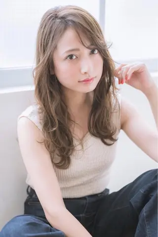 ミディアム カラー パーマ ヘアアレンジ 【白髪ぼかし 専門GBG】自由が丘のヘアスタイル