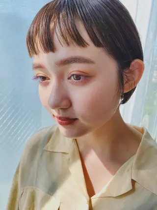 ショート カラー パーマ ヘアアレンジ メンズ キッズ ネイル マツエク・マツパ モリモト サナのヘアスタイル