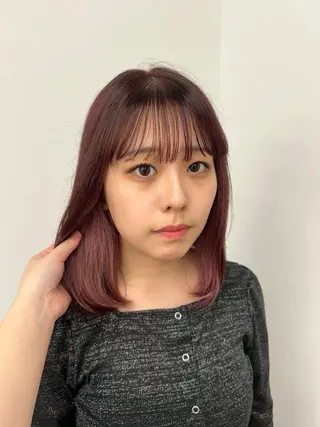 ミディアム ハルカ 透明感カラー 美髪縮毛矯正🥣のヘアスタイル