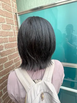 セミロング カラー パーマ ヘアアレンジ メンズ キッズ ネイル マツエク・マツパ アイブロウ 久木原 ゆりのヘアスタイル