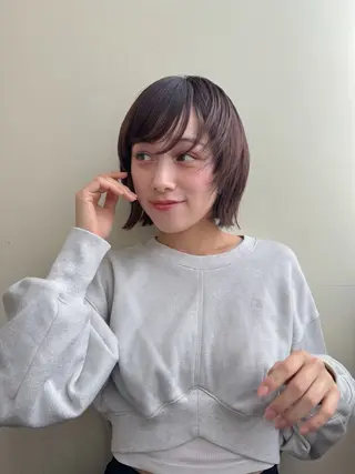 ショート カラー 透明感/縮毛/ボブ CHIHIROのヘアスタイル