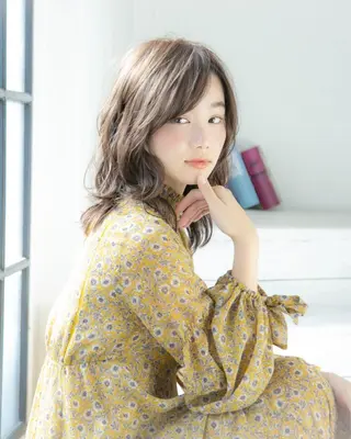 セミロング マンツーマン施術 山口つよしのヘアスタイル