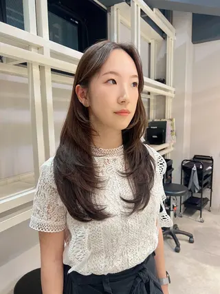 ロング 恵比寿韓国レイヤー× 艶透明感カラー大場のヘアスタイル