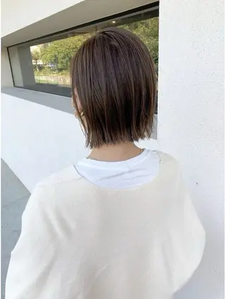 ショート カラー パーマ ヒナ/酸性ストレート ・艶カラー🌿のヘアスタイル