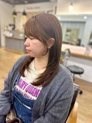 セミロング カラー パーマ ヘアアレンジ メンズ キッズ レイヤーカット 🌿透け感カラーのヘアスタイル