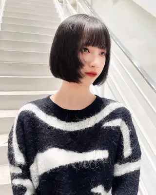 ショート カラー レイヤー/髪質改善 縮毛/ハッシュカットのヘアスタイル