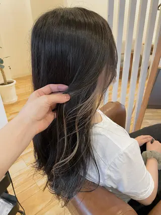 ロング カラー 酸性ストレート/ブリ ーチなしWカラー河本のヘアスタイル