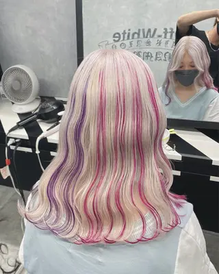 ミディアム ブリーチ&エクステ 🥀ケアカラー特化のヘアスタイル