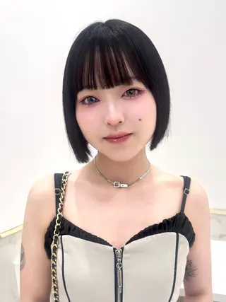 ショート カラー ヘアアレンジ 縮毛矯正🤍 盛れるボブ/ひかりのヘアスタイル