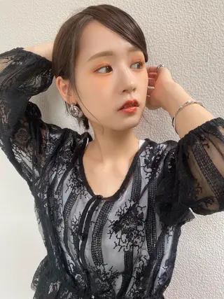 ミディアム カラー ヘアアレンジ 溝口 ひなこのマツエク・マツパデザイン